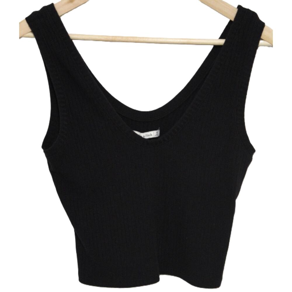 Womens Abercrombie & Fitch Black Cotton Blend Sleeveless Tank Top Size Medium